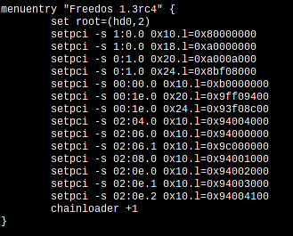 BAR Fix using GRUB